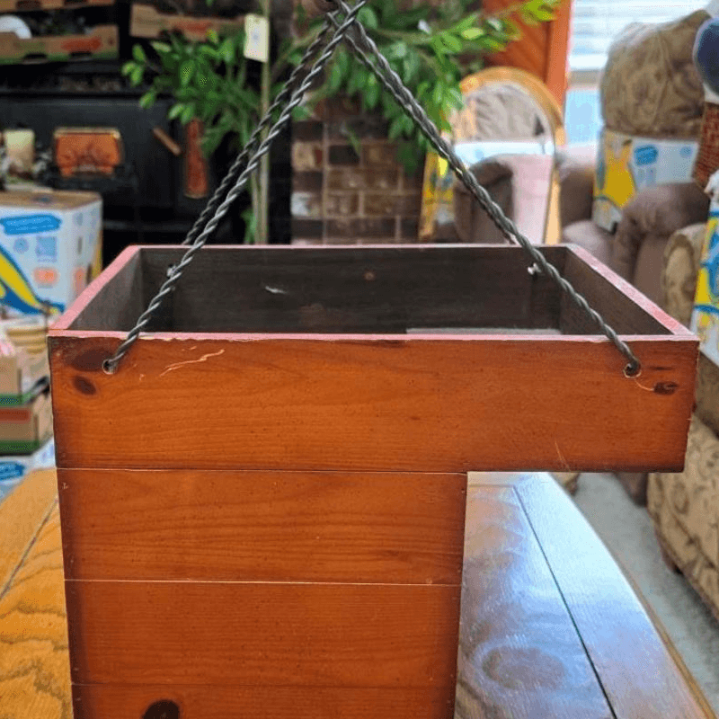 Handcrafted Wooden Carry Box with Heart Motif and Rag Dolls